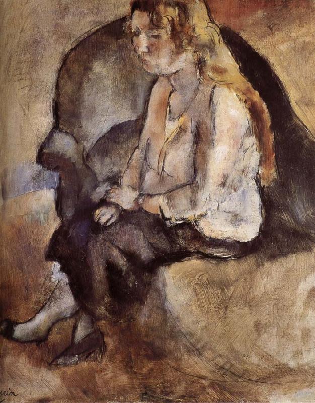 Jules Pascin Malucy Have golden haid Spain oil painting art